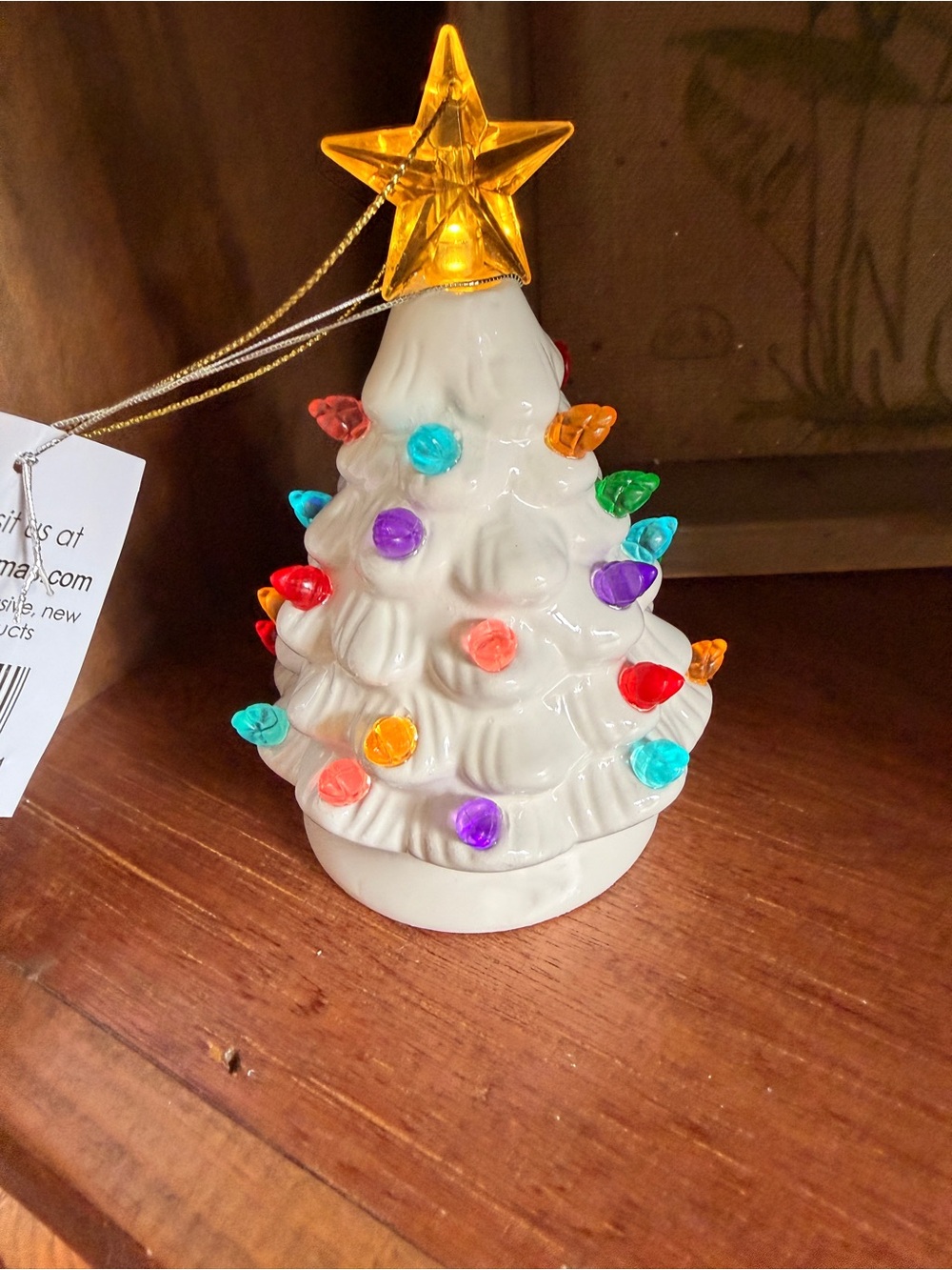 Mr Christmas Mini Ceramic Christmas Tree Mini 5.5" Nostalgic White